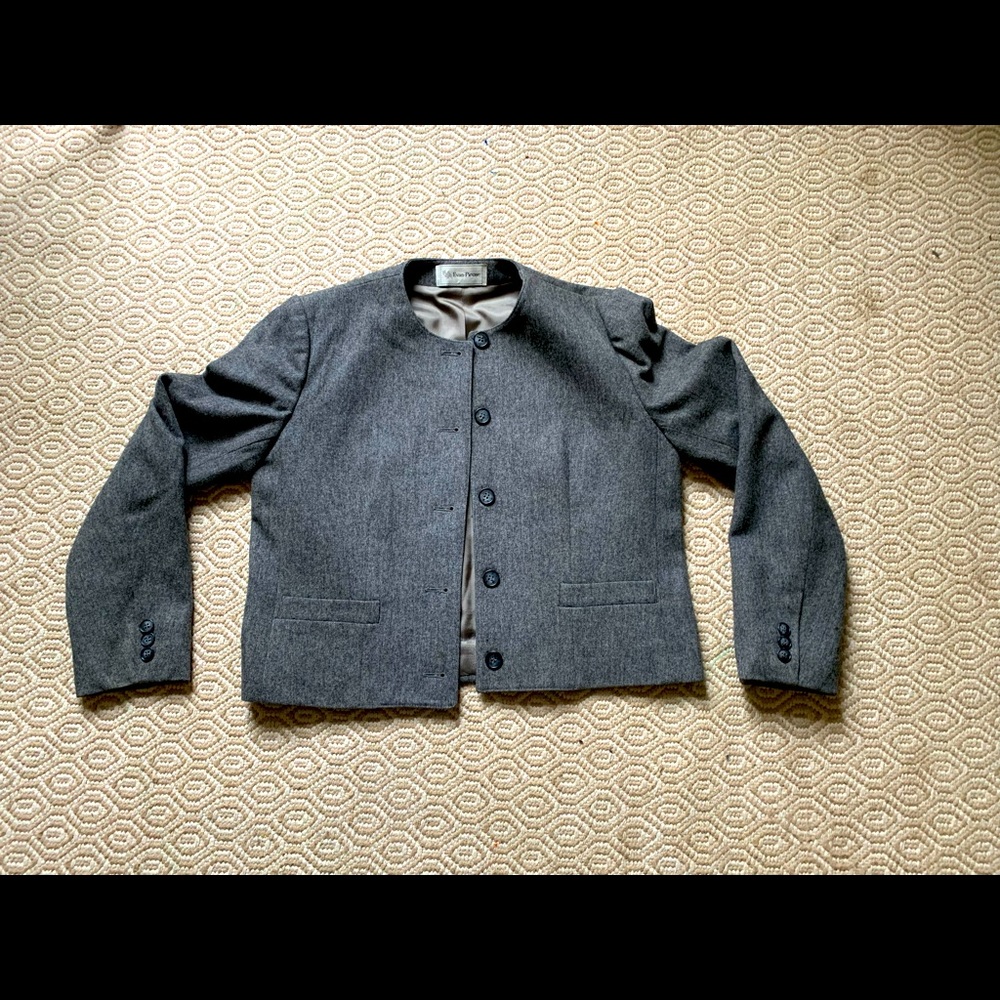 Evan Picone Wool Vintage Cropped Blazer